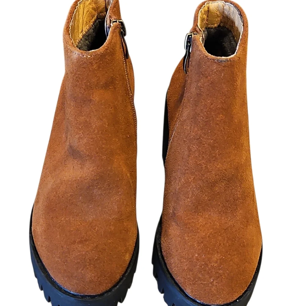 Trendy Tan Waffle Bottom High Heel Ankle Boots
